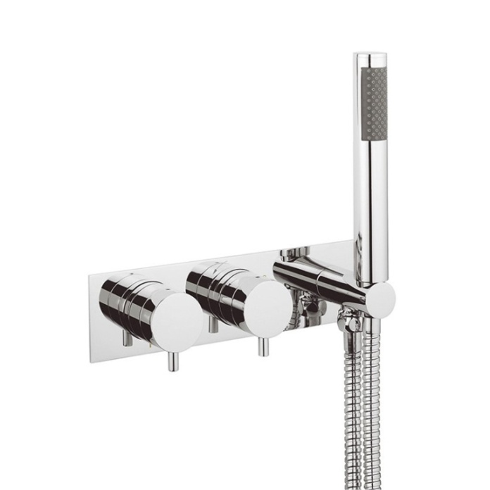 Product Cut out image of the Crosswater Kai Lever 2 Outlet 2 Handle Thermostatic Shower Valve with Handset